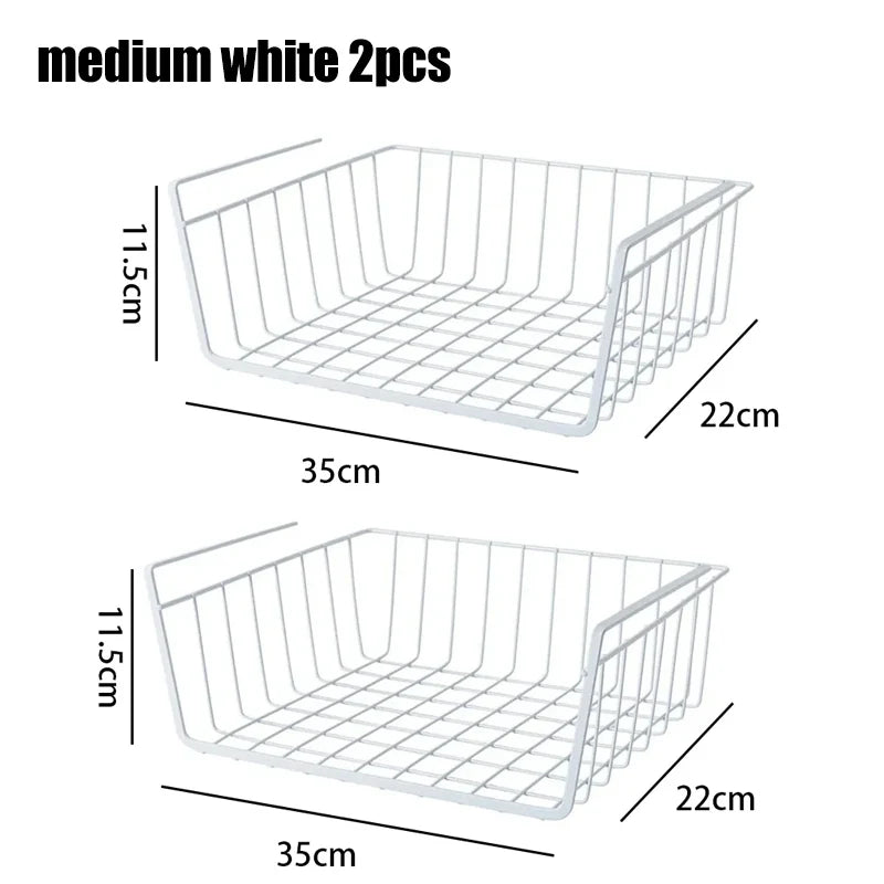 Multipurpose Closet Storage Basket Hanging Basket Organizer Metal Hanging Basket for Kitchen Cabinets and Desks