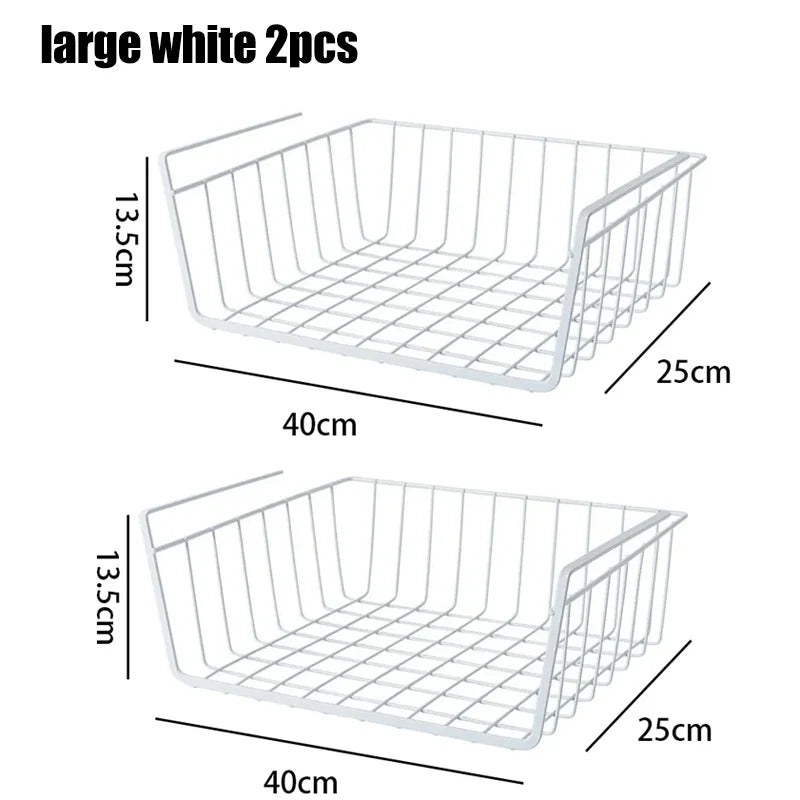 Multipurpose Closet Storage Basket Hanging Basket Organizer Metal Hanging Basket for Kitchen Cabinets and Desks