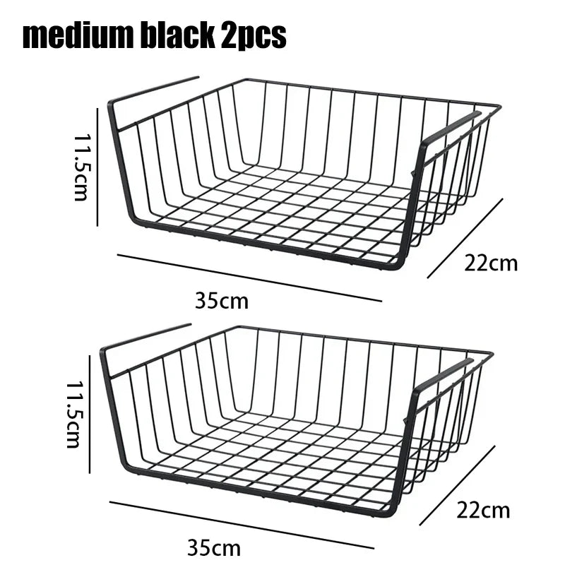 Multipurpose Closet Storage Basket Hanging Basket Organizer Metal Hanging Basket for Kitchen Cabinets and Desks