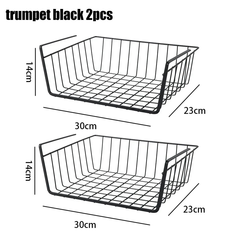 Multipurpose Closet Storage Basket Hanging Basket Organizer Metal Hanging Basket for Kitchen Cabinets and Desks