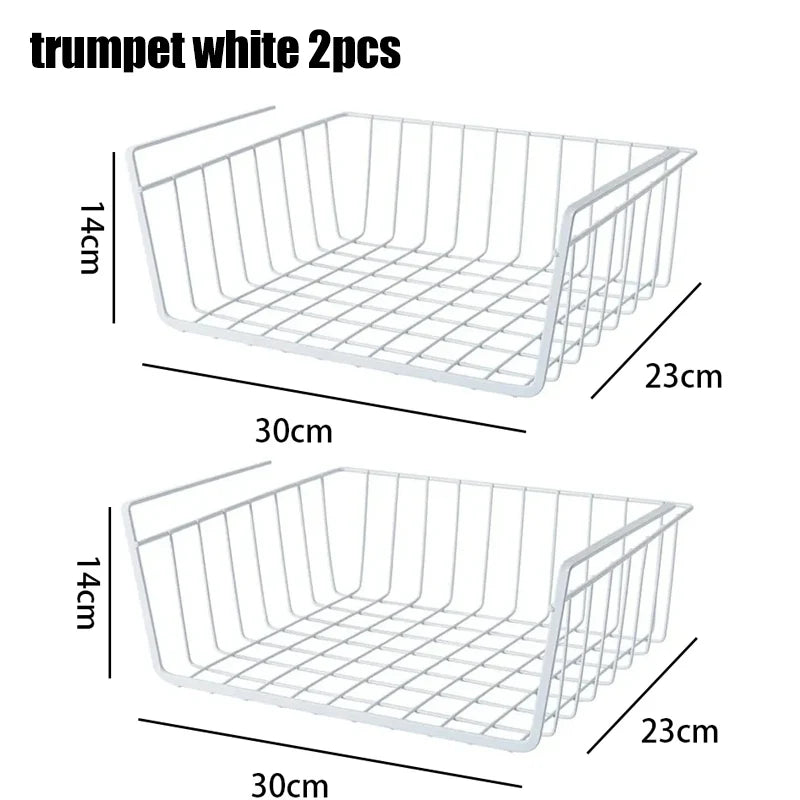 Multipurpose Closet Storage Basket Hanging Basket Organizer Metal Hanging Basket for Kitchen Cabinets and Desks