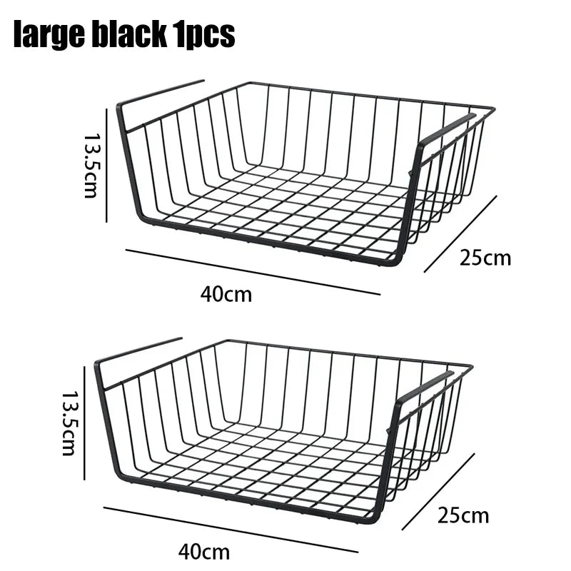 Multipurpose Closet Storage Basket Hanging Basket Organizer Metal Hanging Basket for Kitchen Cabinets and Desks