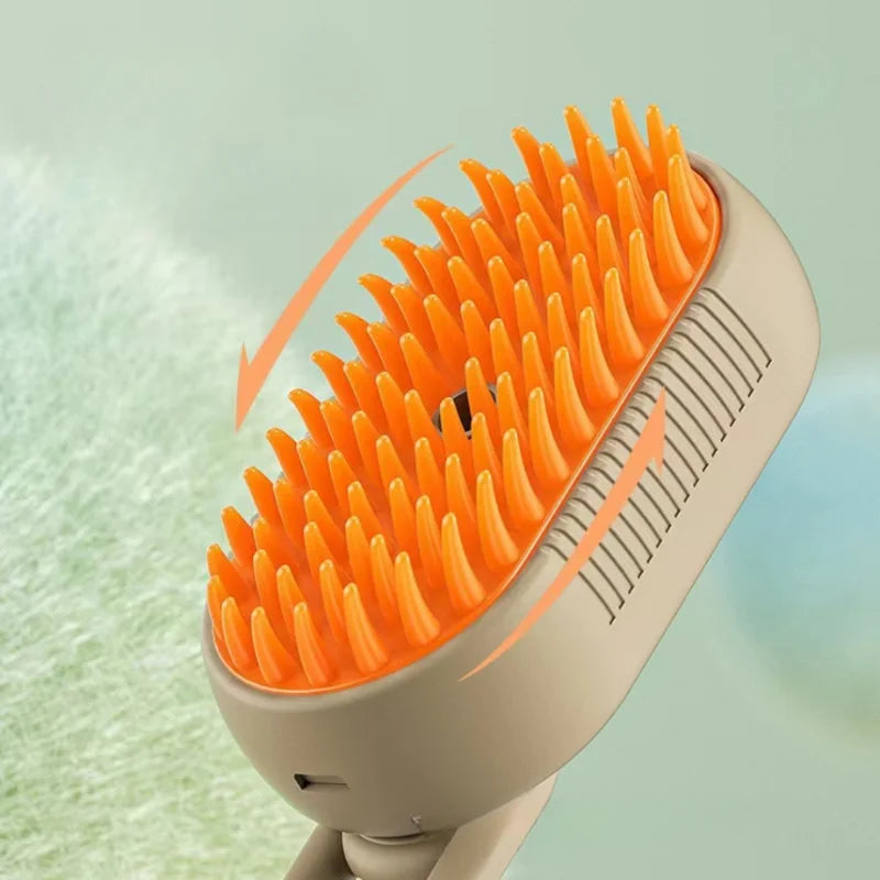 Escova Higienizadora para Cães e Gatos Escova Elétrica para Higienizar Cães e Gatos Escova a Vapor para Massagem e Tosa de Pets, Remove Pelos Velhos
