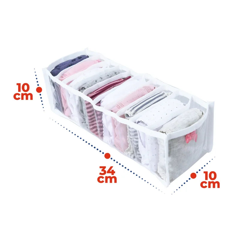 Kit 6 Organizador de Gaveta P Colmeia Cristal 34x10x10 para Calcinha Cueca Meias Gravatas Body Rn