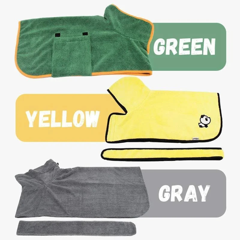 Dog Bathrobe Towel Bath Robe Pet Dog Bathrobe Super Fast Drying Coat Soft Adjustable Absorbent Towel For Large Medium Small Dog