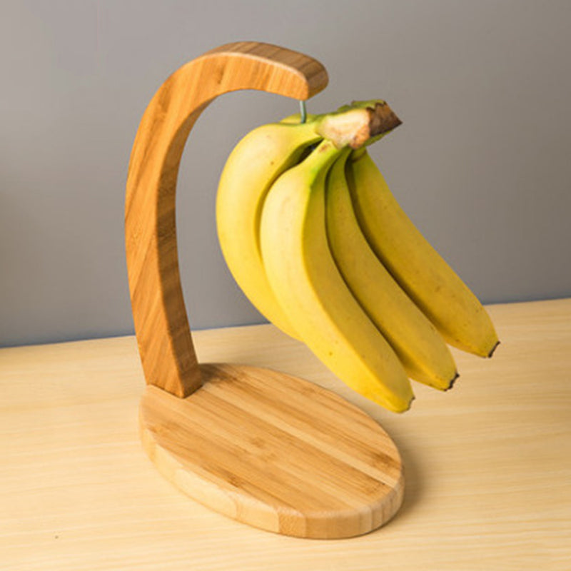 Banana Holder Tree Stand Bamboo Hanger Rack Fruit Display Hook Kitchen