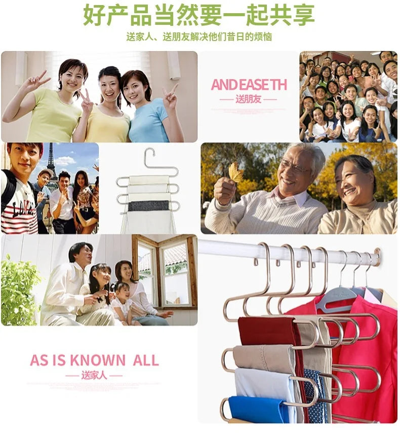 5 Tier Novelty Adjustable Trouser Pants Tie Shawl Rack Belt Scarf Neckties Hanger Holder Multifunctional Closet Organizer