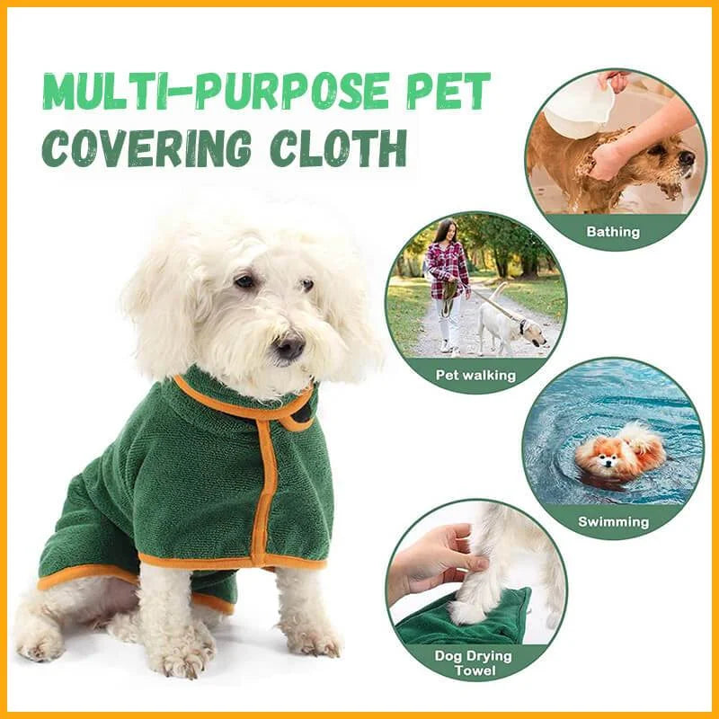 Dog Bathrobe Towel Bath Robe Pet Dog Bathrobe Super Fast Drying Coat Soft Adjustable Absorbent Towel For Large Medium Small Dog