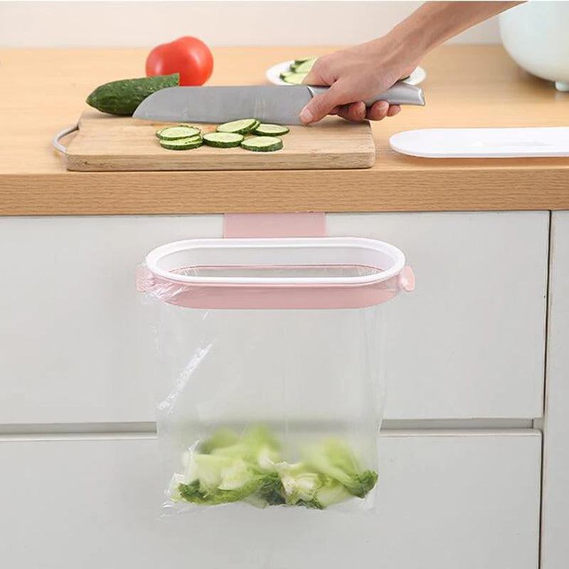 Suporte Organizador de Saco de Lixo para Armários de Cozinha ou Banheiro ou Lavabo Portátil Fixação na Porta do Armário Organizador de Cozinha
