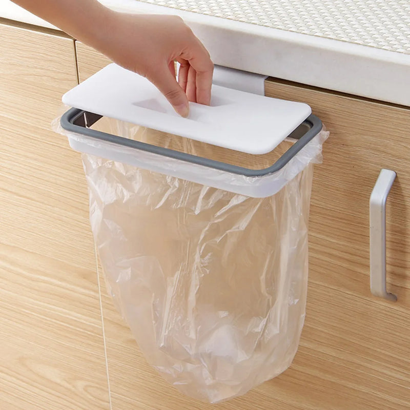 Suporte Organizador de Saco de Lixo para Armários de Cozinha ou Banheiro ou Lavabo Portátil Fixação na Porta do Armário Organizador de Cozinha