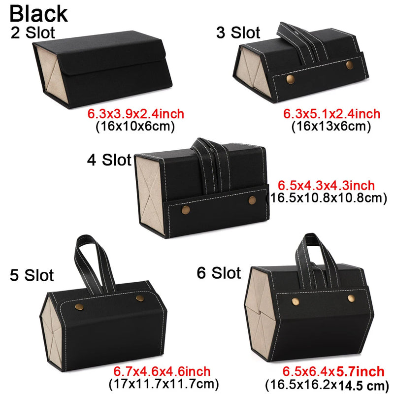 Portable Glasses Organizer 2/3/4/5/6 Multi-slot Eyeglasses Storage Display Travel Folding Sunglasses PU Leather Case