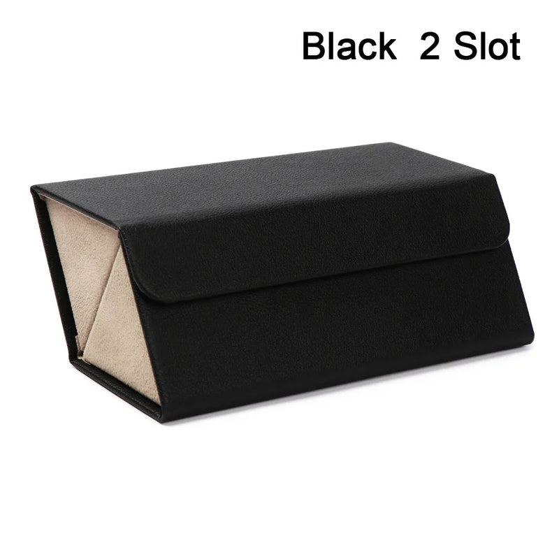Portable Glasses Organizer 2/3/4/5/6 Multi-slot Eyeglasses Storage Display Travel Folding Sunglasses PU Leather Case