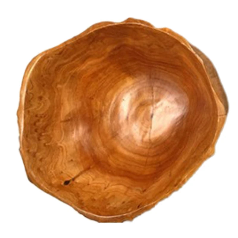 Wooden Bowl Fruit Plate Handmade Natural Salad Serving Tray Sushi Bread Dessert Bowls Kitchen Home Decoration