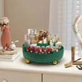 Rotating cosmetics storage box desktop large capacity 360 degree skin care product storage rack dressing table simple storage...