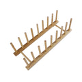 Bamboo Dish Drying Rack Utensil Holder Collapsible Wooden Dish Drainer Rack 2-Tier Folding Drying Holder for Kitchen Counter
