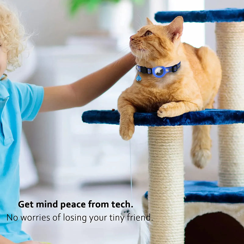 Cat GPS Tracker Collar Waterproof Anti-Lost Pet Tracker Bluetooth Locator for Pet Lightweight Smart Collar for Safe Pet Tracking