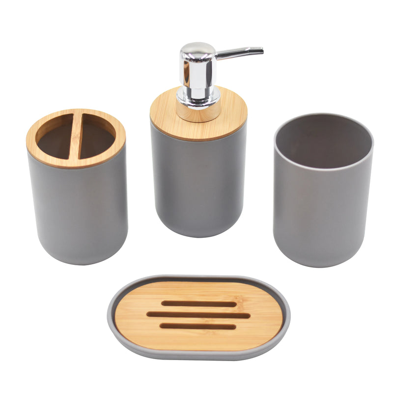 Black Bathroom Accessories Sets Toothbrush Holder Soap Dispenser Toilet Brush Trash Can Toothpaste Dispenser Bathroom Essential