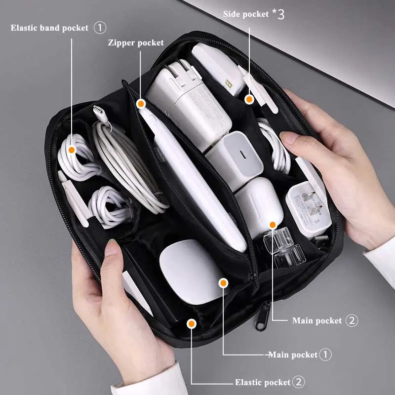 New Portable Wire USB Organizer Bag Travel Earphone Powerbank Data Lines Storage Pouch Large Capacity Mouse Cable Bag