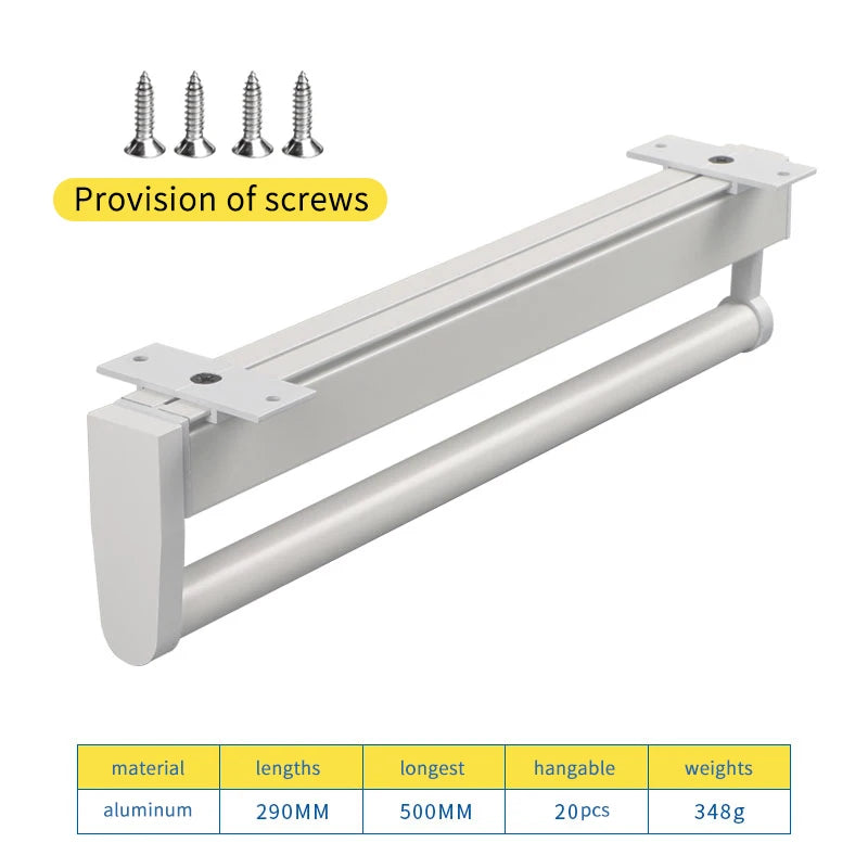 Closet shallow closet retractable hangers Cabinet hanging rod vertical pull-out top mounted trouser rack free of holes