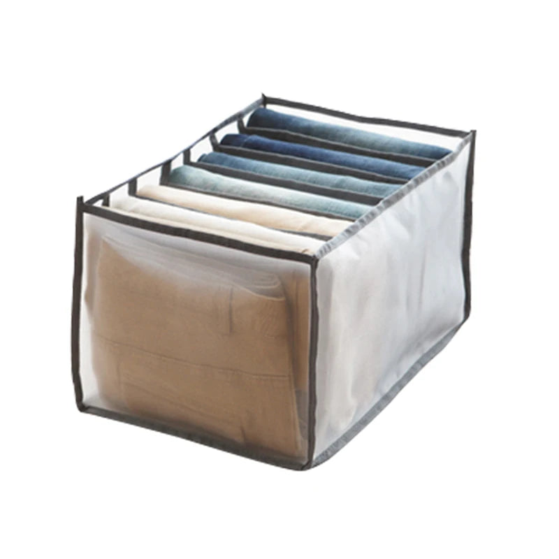 7 Grids Jeans Storage Box Closet Wardrobe Clothes Compartment Boxes Drawer Jeans Socks Separation Organizer Pants Storage