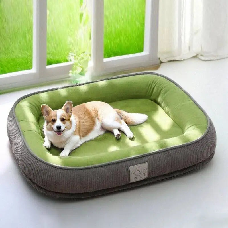 All-Season Detachable Washable Dog Bed for Small/Medium Dogs - Thermal Winter Pet Sofa Cushion Mat with Removable Cover