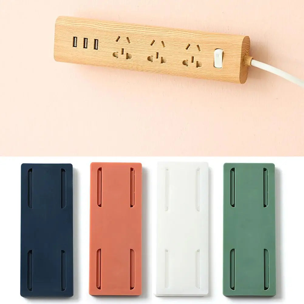 Power Strip Holder Wall Extension Socket Adhesive Organizer Cable Fixator Protector Buckle Fixer Surge Self Mounted