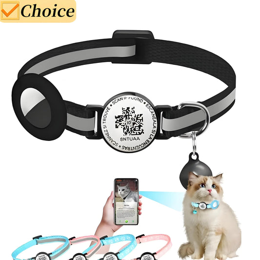New Airtag Protective Cover Qr Code Collar Positioning Anti Loss Tracking Pet Collar Adjustable Reflective Strip Collar Rope