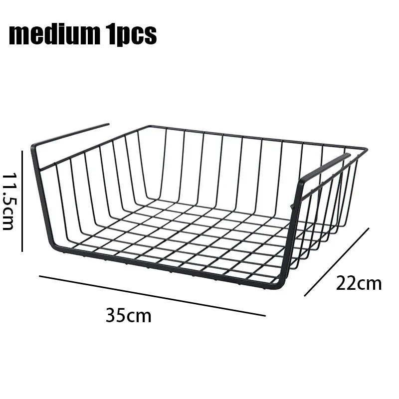 Multipurpose Closet Storage Basket Hanging Basket Organizer Metal Hanging Basket for Kitchen Cabinets and Desks