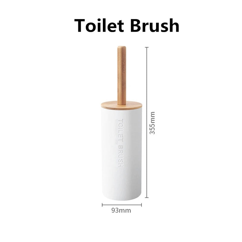 Black Bathroom Accessories Sets Toothbrush Holder Soap Dispenser Toilet Brush Trash Can Toothpaste Dispenser Bathroom Essential