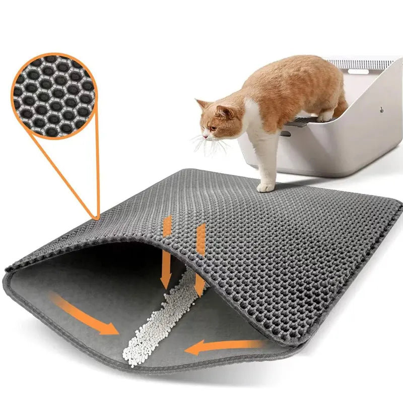 60CMX90CM Cat Litter Mat Waterproof Double Layer EVA Pet Litter Box Toilet Cat Mat Nonslip Sand Cat Washable Pet Clean Pad
