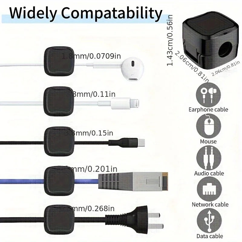 6/12/18pcs Cord Organizer Holder Magnetic Desktop Cable Clip Management Hidden Phone Charging Cord Holder For Kitchen Appliances