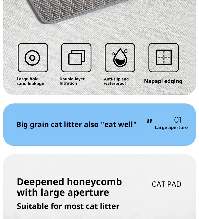 60CMX90CM Cat Litter Mat Waterproof Double Layer EVA Pet Litter Box Toilet Cat Mat Nonslip Sand Cat Washable Pet Clean Pad