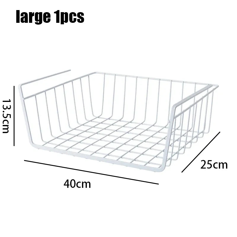 Multipurpose Closet Storage Basket Hanging Basket Organizer Metal Hanging Basket for Kitchen Cabinets and Desks