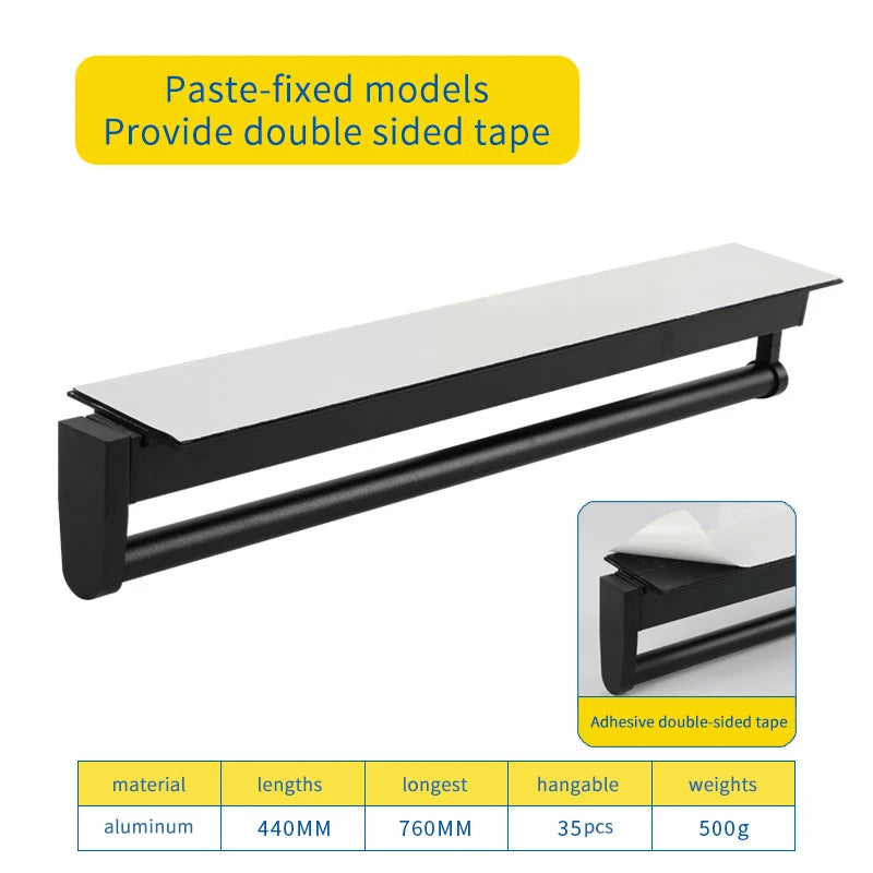 Closet shallow closet retractable hangers Cabinet hanging rod vertical pull-out top mounted trouser rack free of holes
