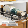 Kitchen Pull-out Dish Bowl Drainer Storage Rack Countertop Sink Cabinet Tableware Built-in Organizer Holder Cupboard Plates Rack