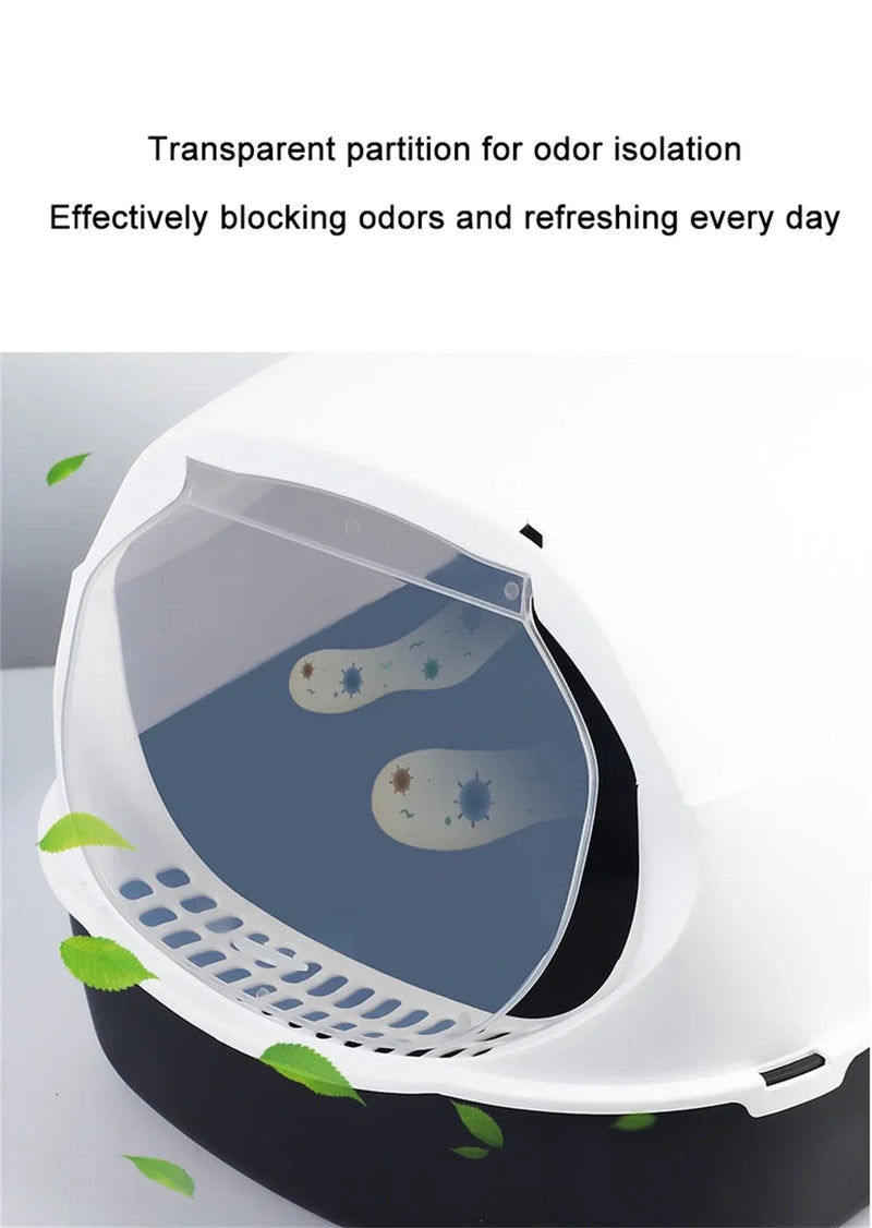 Closed Sandbox Cats Sanitary Tray Splash Proof Clean Basin Anti Flip Over Odor Proof Pet Accessories Pet Litter Box Plastic