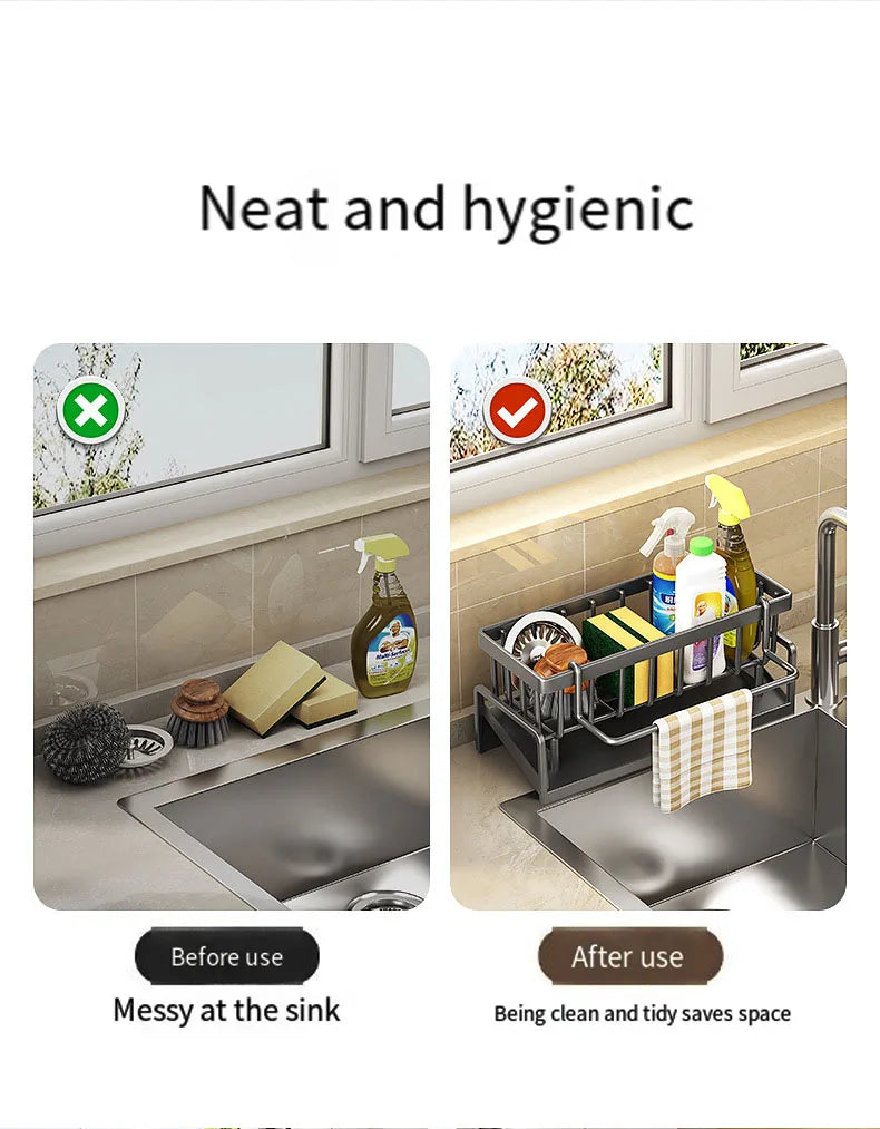 ABS plastic drain rack kitchen sink storage rack rag dish storage narrow edge sponge storage rack convenient household storage