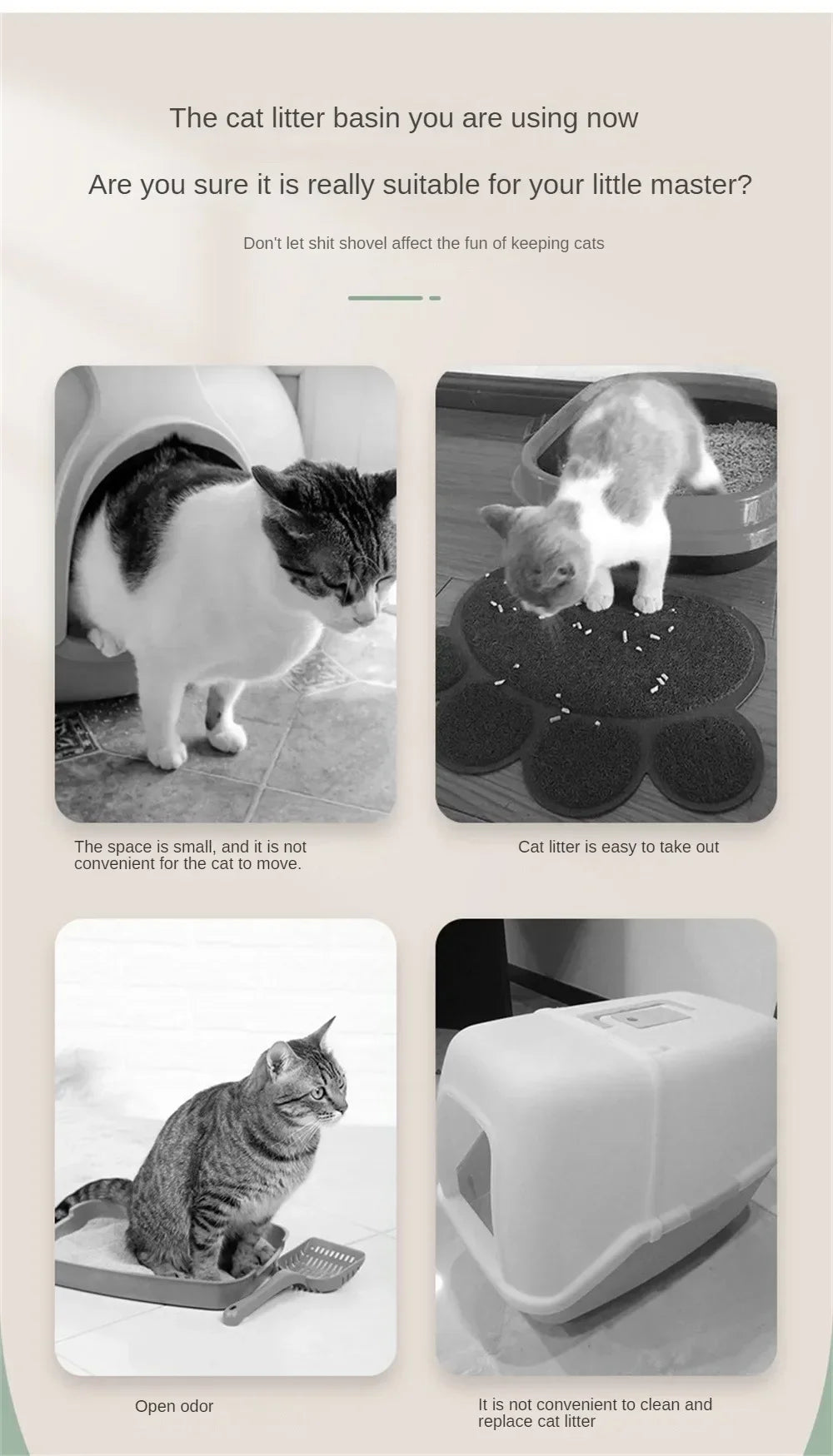 Closed Sandbox Cats Sanitary Tray Splash Proof Clean Basin Anti Flip Over Odor Proof Pet Accessories Pet Litter Box Plastic