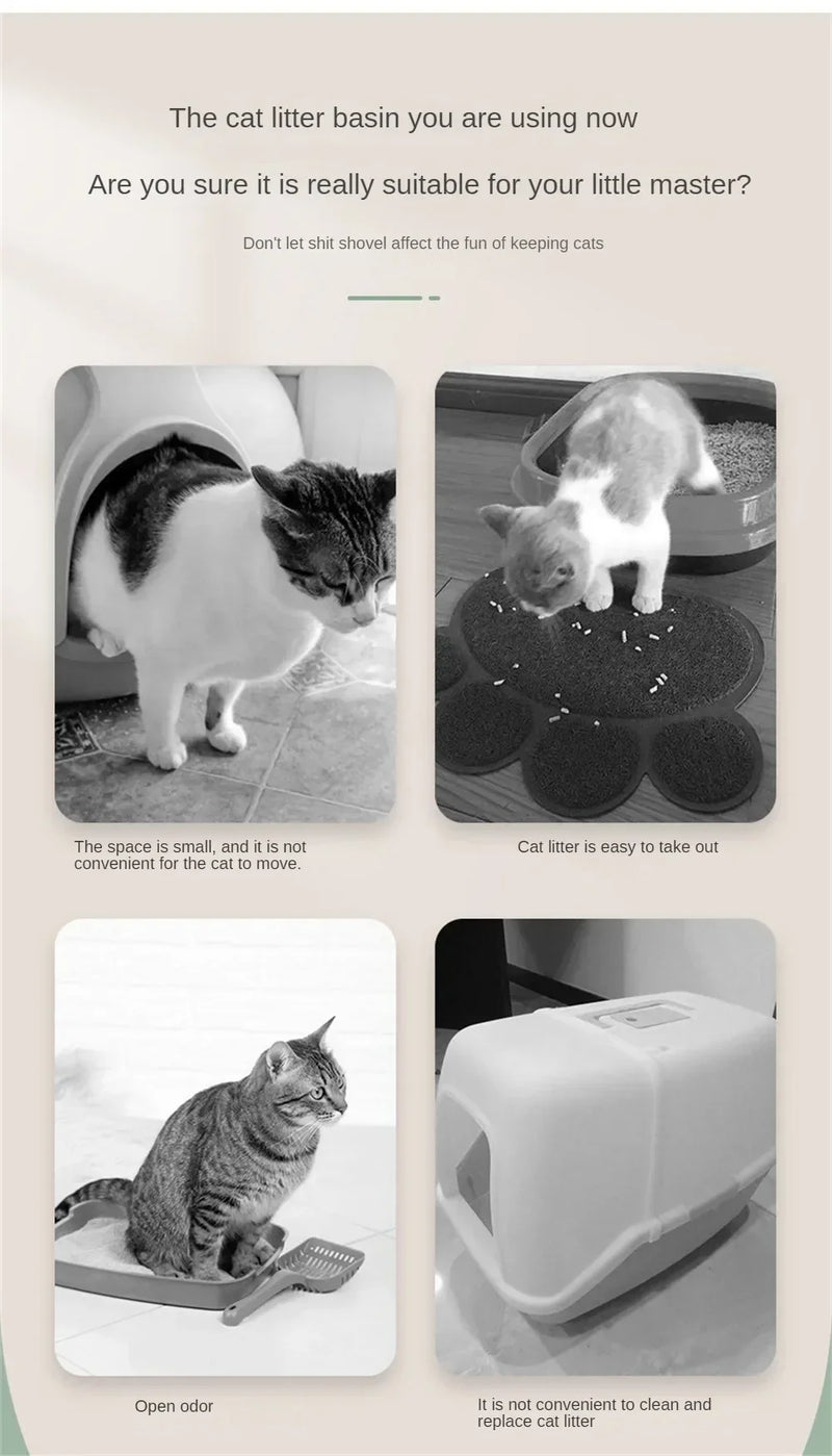 Closed Sandbox Cats Sanitary Tray Splash Proof Clean Basin Anti Flip Over Odor Proof Pet Accessories Pet Litter Box Plastic