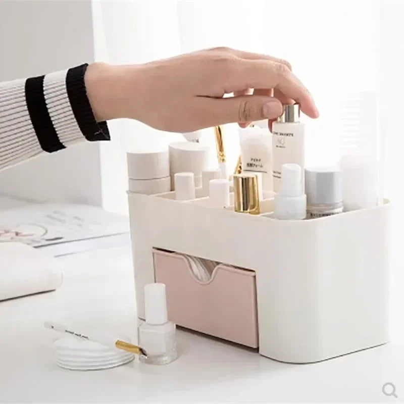 Desktop Double Layer Makeup Organizers Storage Box Cosmetic Drawers Jewelry Display Box Case Container Boxes Organizer New