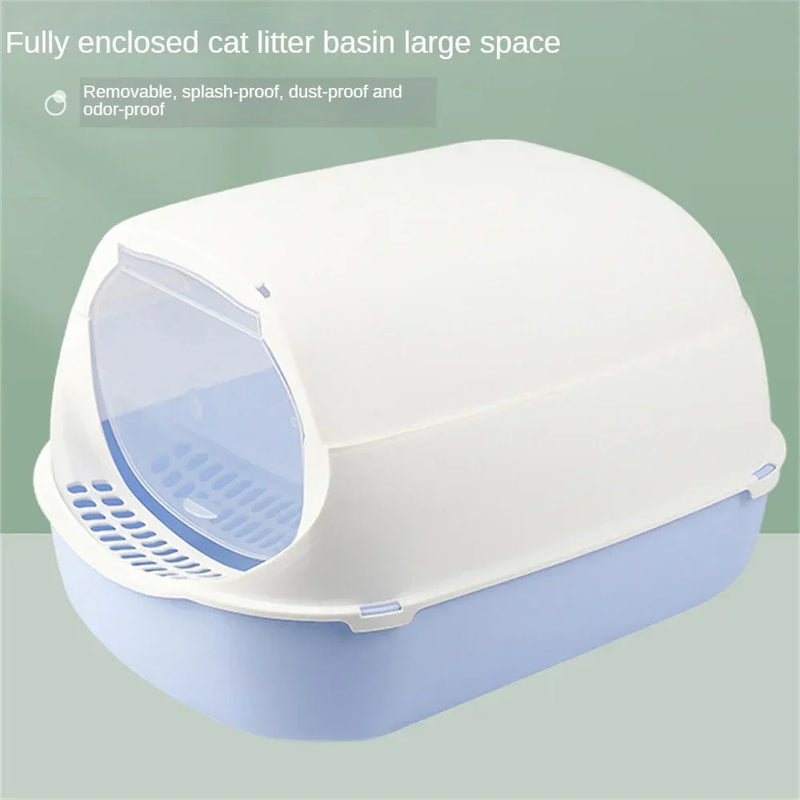 Closed Sandbox Cats Sanitary Tray Splash Proof Clean Basin Anti Flip Over Odor Proof Pet Accessories Pet Litter Box Plastic