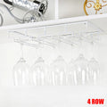 Wine Glass Holder Bartender Stemware Hanging Rack Under Cabinet Champagne Glass Storage Rack Kitchen Multi-purpose Organizer