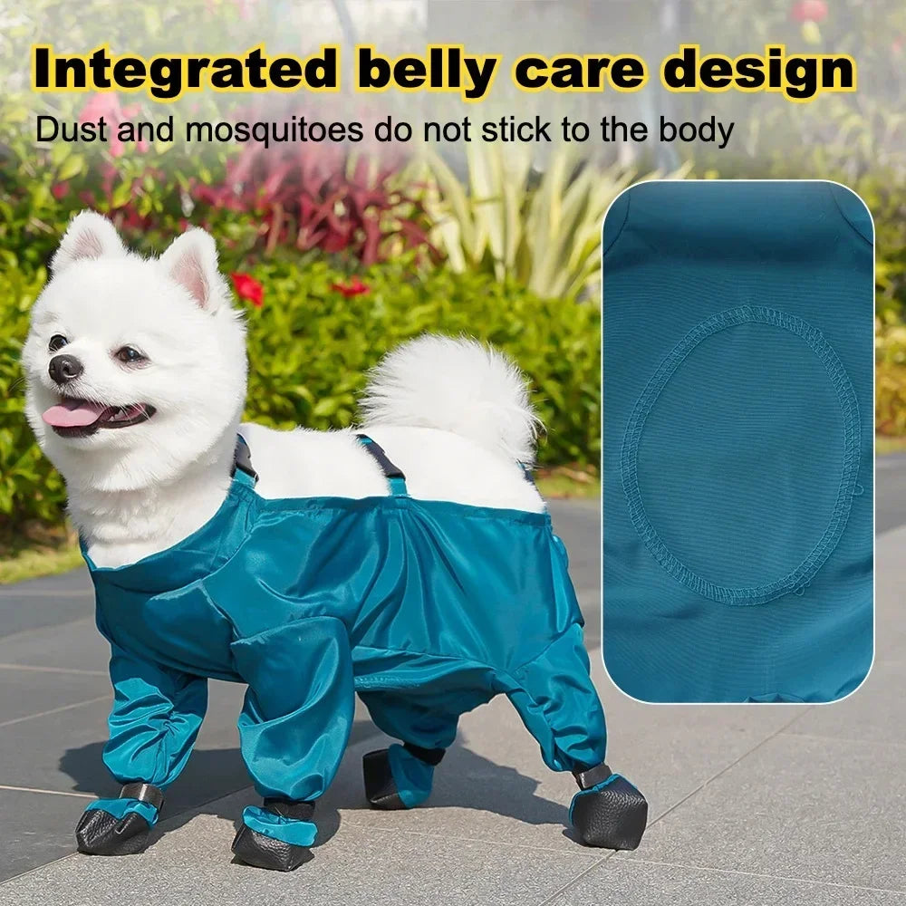Dog Booties Shoes Waterproof Leggings Suspender Dog Pants Shoes Anti-Slip Pet Paws Protector for Outdoor Walking Running Hiking