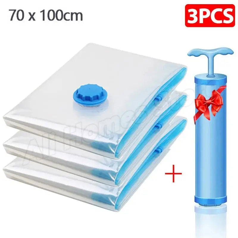 8/5/3PCS Vacuum Storage Bags Compression Pack Vacuum Bag for Down Storing Clothes Bedding Blanket Space Save Travel BagOrganizer