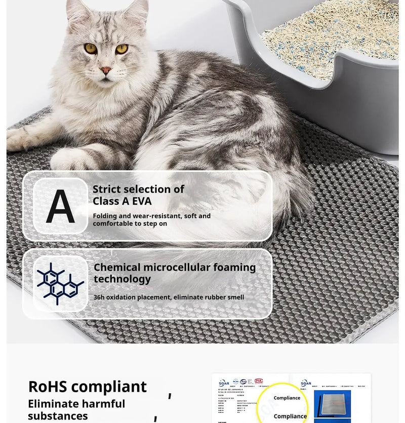 60CMX90CM Cat Litter Mat Waterproof Double Layer EVA Pet Litter Box Toilet Cat Mat Nonslip Sand Cat Washable Pet Clean Pad