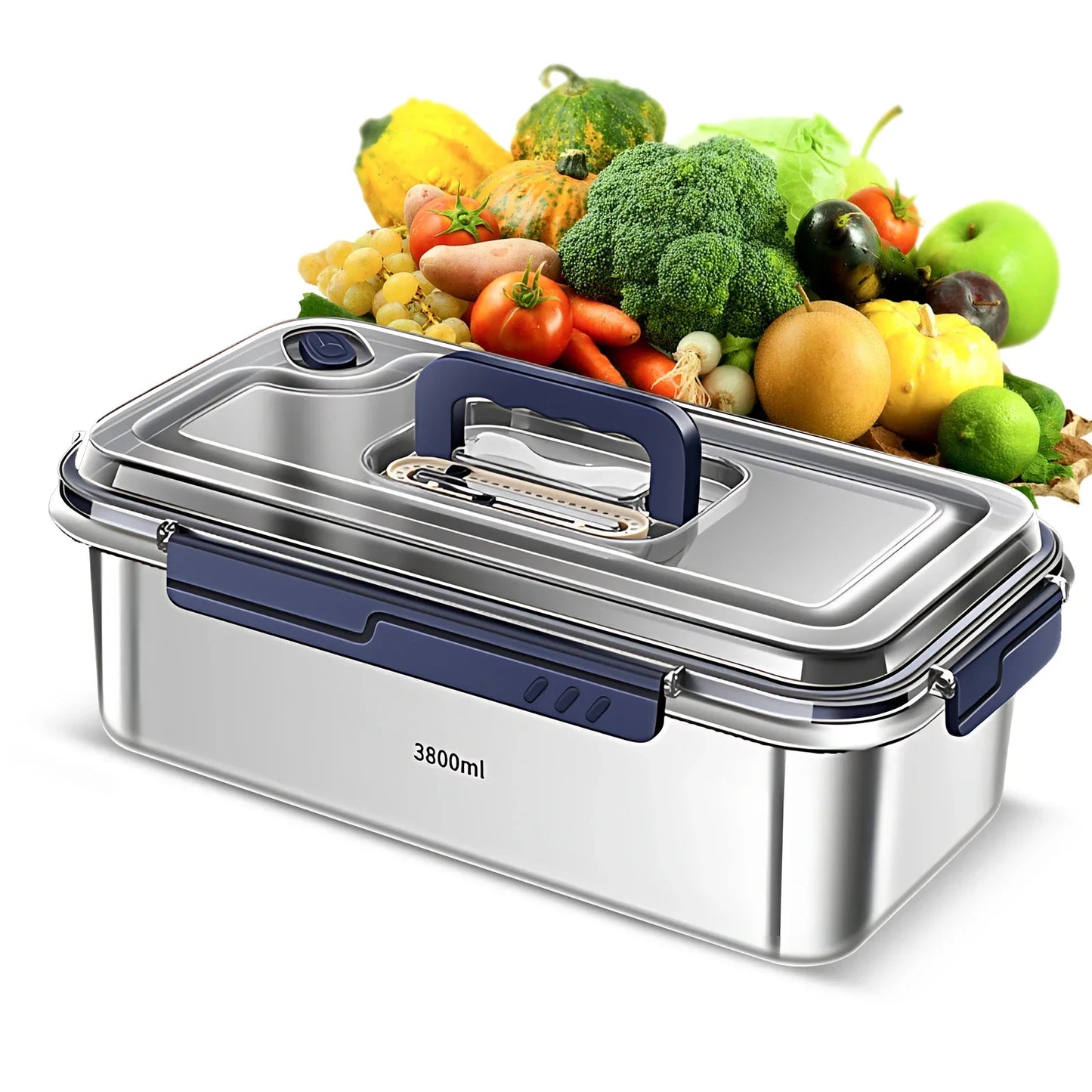 Food Storage Containers with Lids Airtight Food Grade 316 Stainless Steel Large Capacity Leakproof Kitchen Storage Container