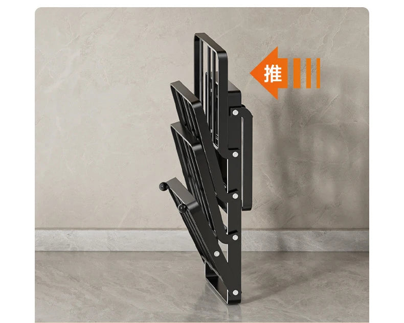 Kitchen Folding Side Dish Rack Cooking Plate Tray Organizer Counter Expandable Microwave Shelf Foldable Food Storage Shelves