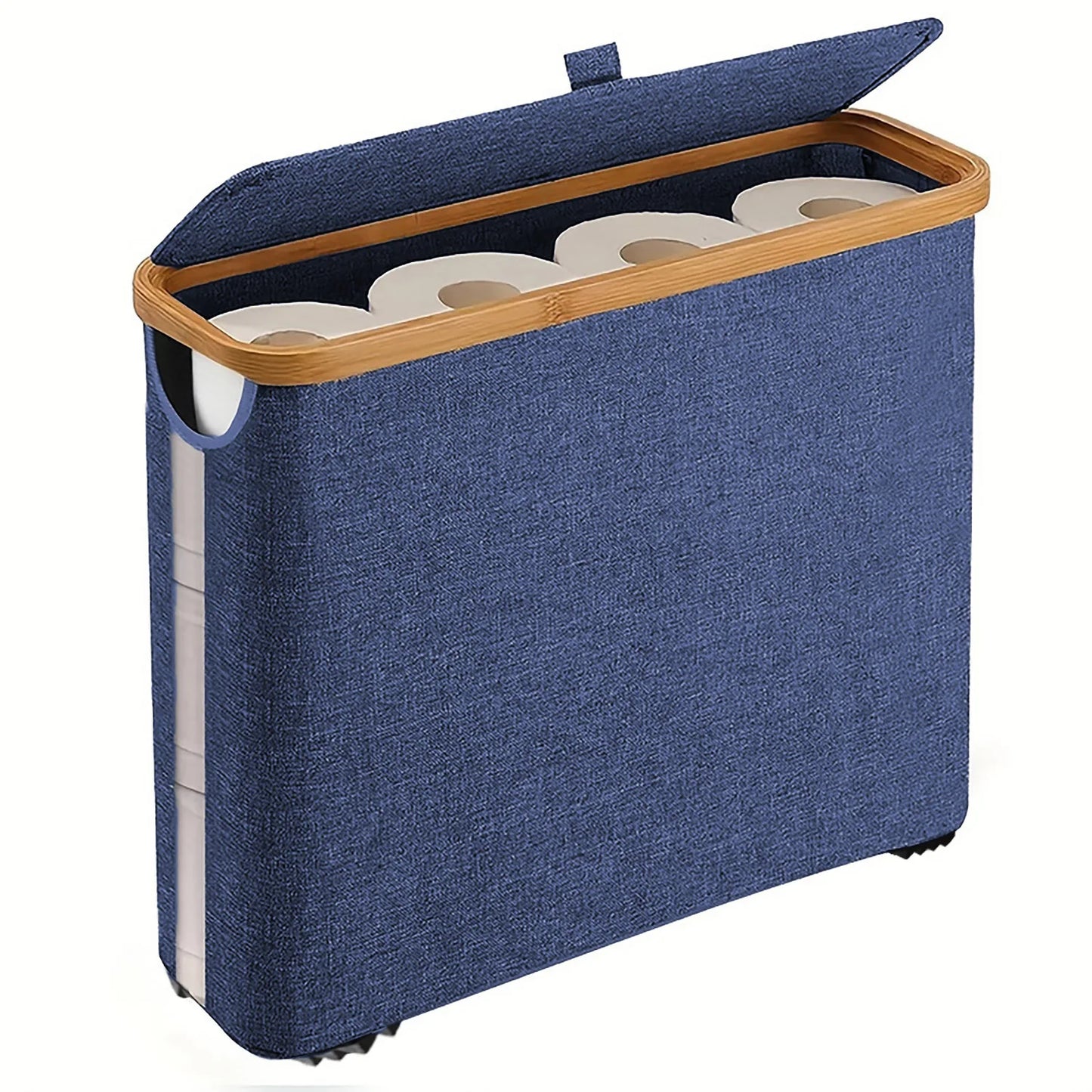 Foldable Toilet Paper Storage Basket with Lid Handle Waterproof Toilet Paper Holder Stand Bathroom Organizer Cabinet Container