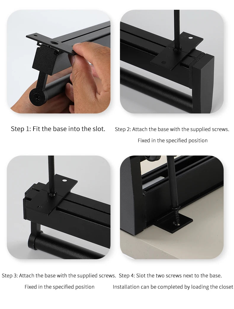 Closet shallow closet retractable hangers Cabinet hanging rod vertical pull-out top mounted trouser rack free of holes