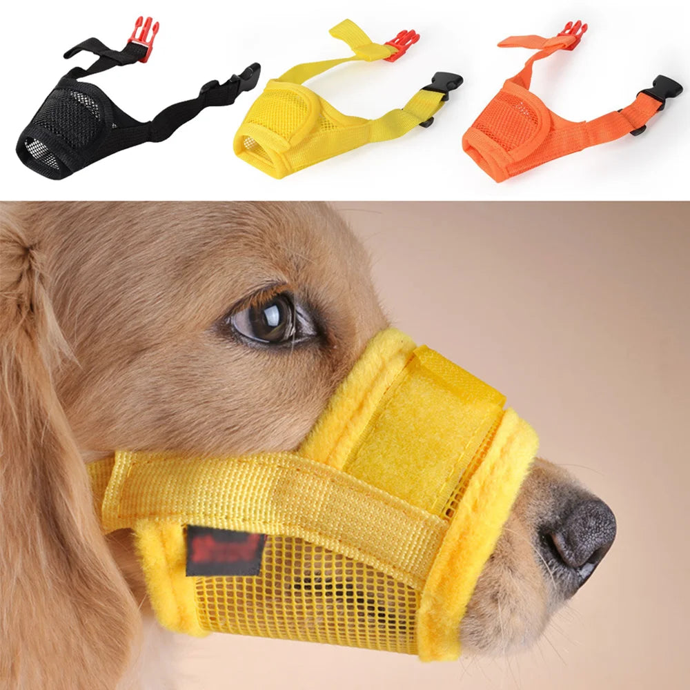 Focinheira Anti-Latidos e Anti-Mordidas para Cães, Ajustável, Malha Respirável, Macia e Não Incomoda, Pequena, Média e Grande, Focinheira para Animais de Estimação